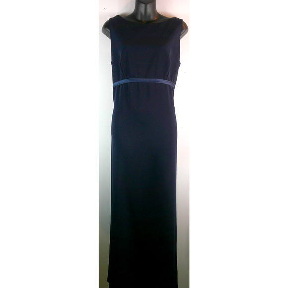 Michaelangelo David's Bridal Long Formal Navy Sleeveless Gown Women's 12 - Picture 1 of 9